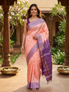 Peach and Purple Banana Silk Sarees
