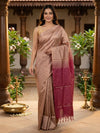 Beige and Maroon Banana Silk Sarees