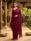 Wine Maroon Designer Georgette Saree