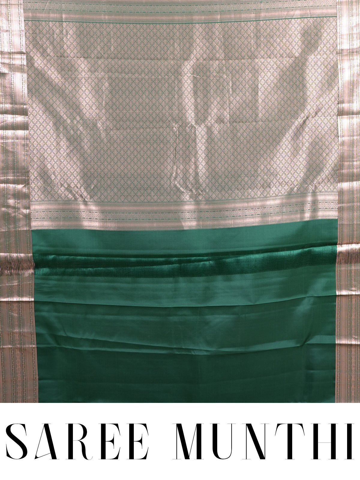 Bottle Green with Antique Zari Kanchipuram Pure Saree