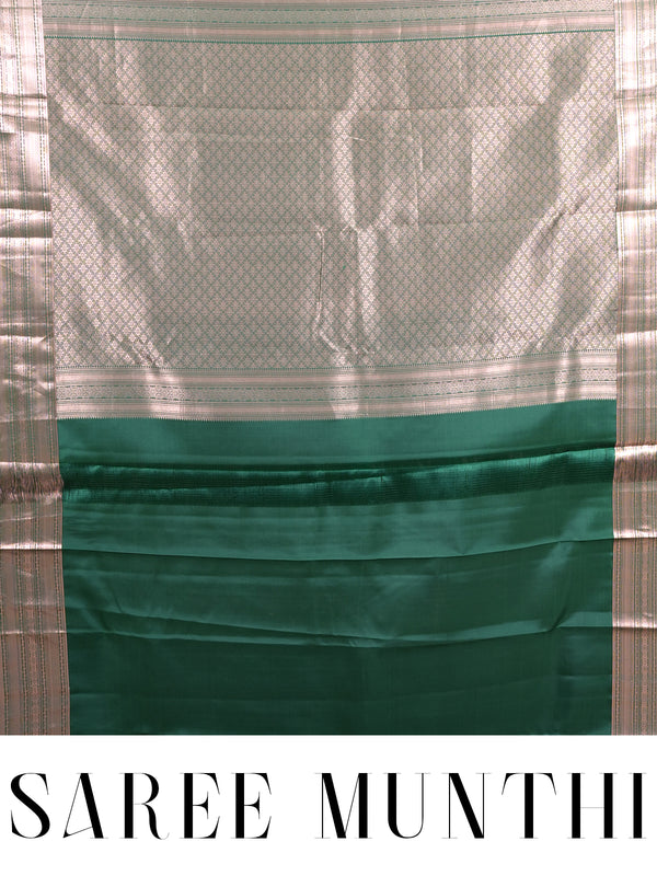 Bottle Green with Antique Zari Kanchipuram Pure Saree