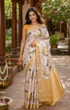 Pastel Pink with Golden Zari - Semi Tussar Saree