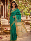 Green and Cream Banana Silk Sarees