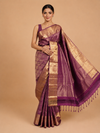 Magenta Purple and Gold Pure Kanchipuram Silk Saree