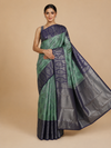 Sage Green and Deep Indigo Pure Kanchipuram Silk Saree