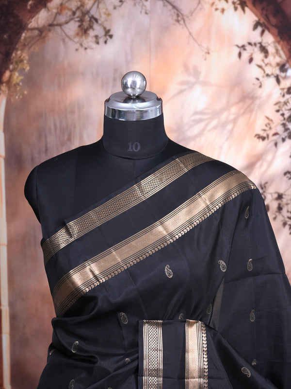Black with Gold - Pure Kanchipuram Silk Saree