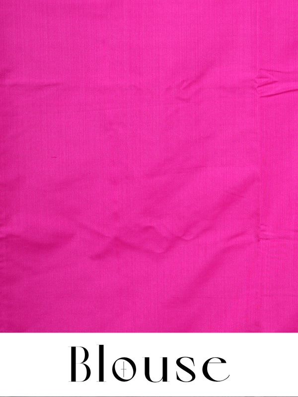 Pink with Magenta  Semi Silk Saree