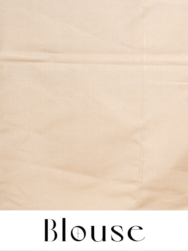 Slate Grey with Creamish Gold Semi Silk Saree
