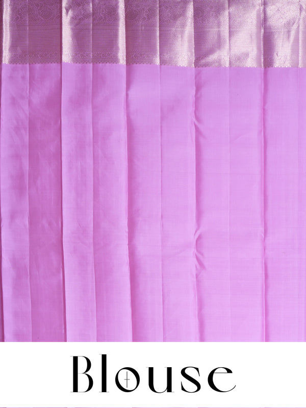Lavender Purple and Pastel Pink Pure Kanchipuram Silk Saree