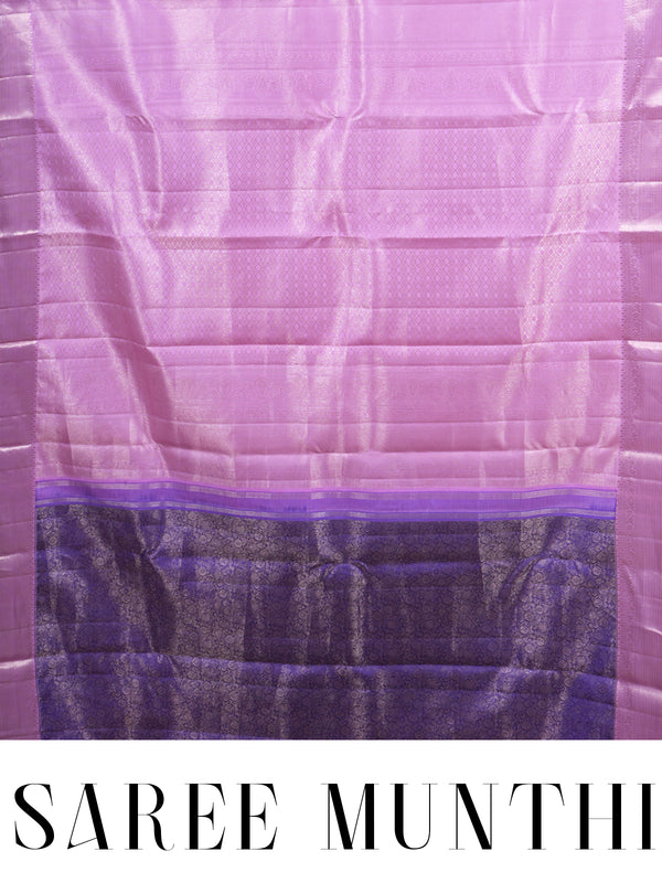 Lavender Purple and Pastel Pink Pure Kanchipuram Silk Saree