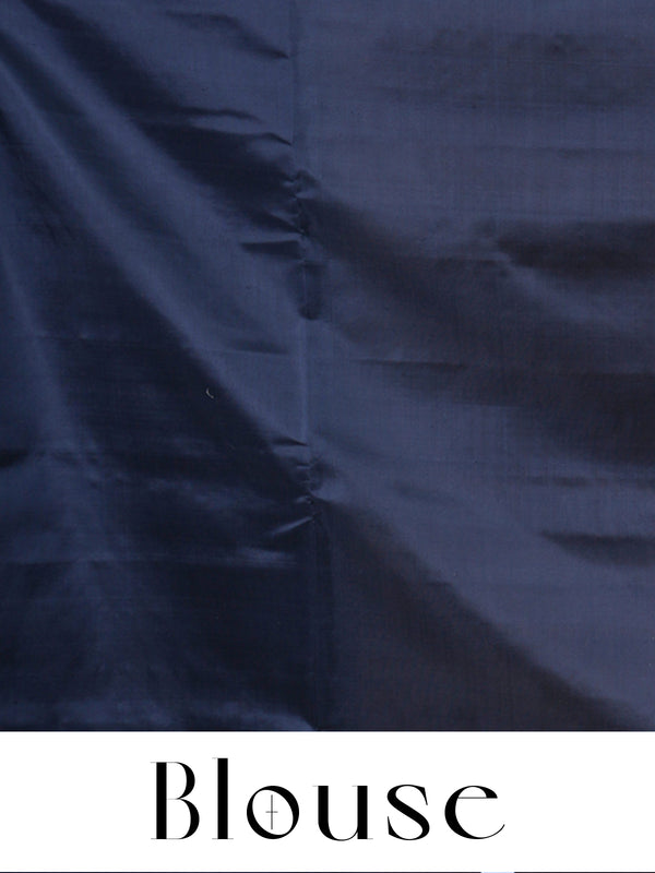 Cream and Black Pure Soft Silk Saree