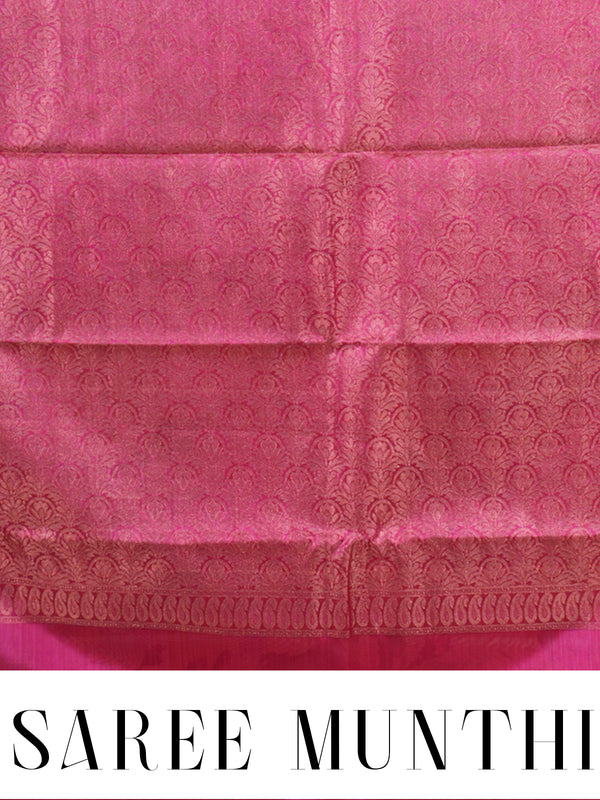 Magenta Pink and Gold Kanchipuram Fancy Silk Saree