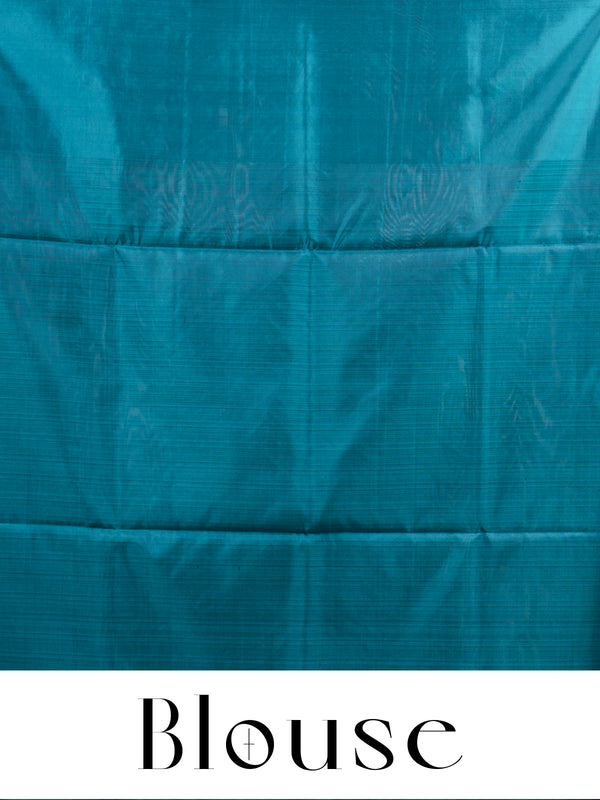 Grey and Rama Green Pure Soft Silk Saree