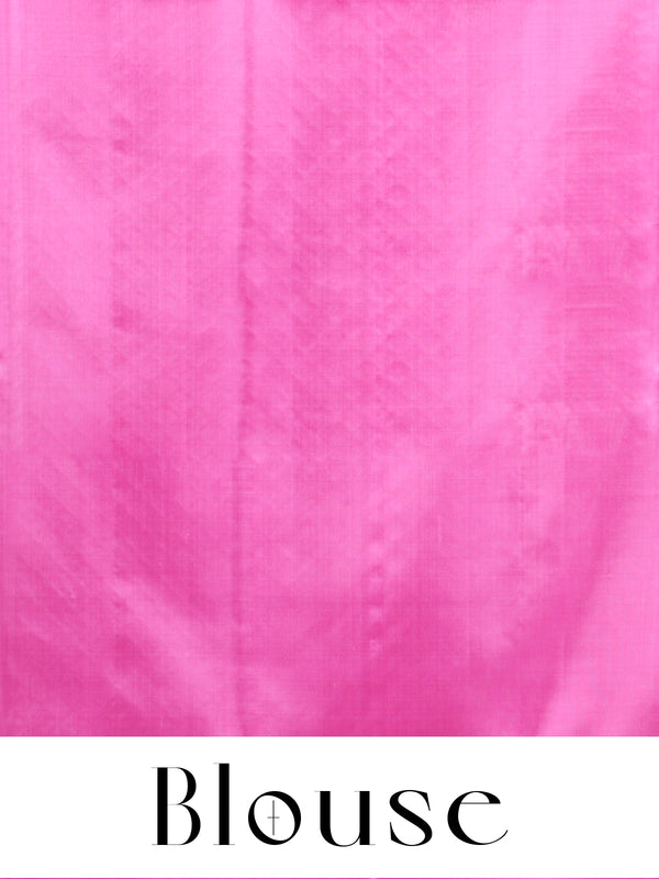 Olive Green and Rani Pink Pure Soft Silk Saree