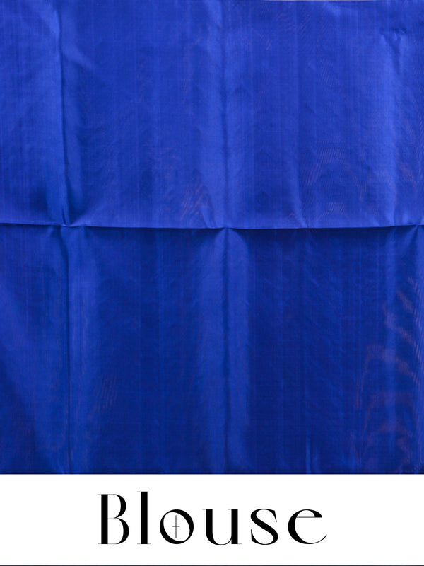 Sky Blue and Royal Blue Pure Soft Silk Saree