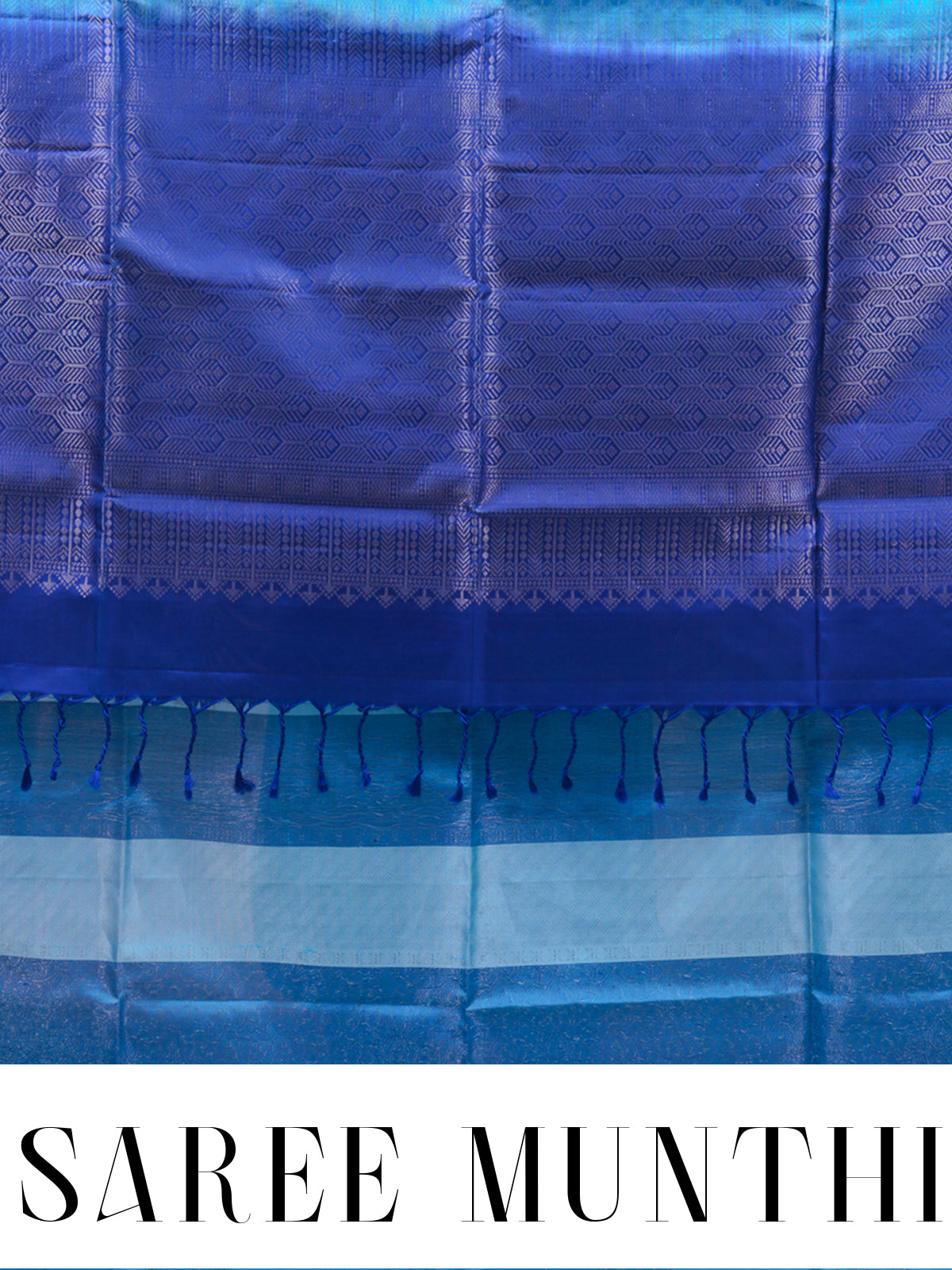 Sky Blue and Royal Blue Pure Soft Silk Saree