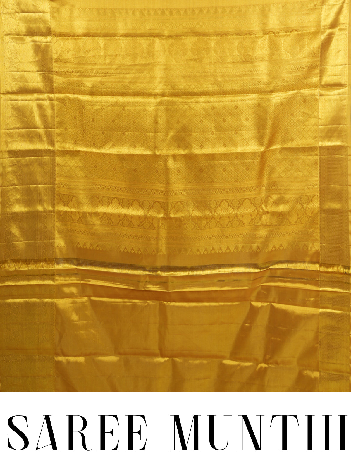 Radiant Mustard Yellow and Off-White Pure Kanjivaram Silk Saree