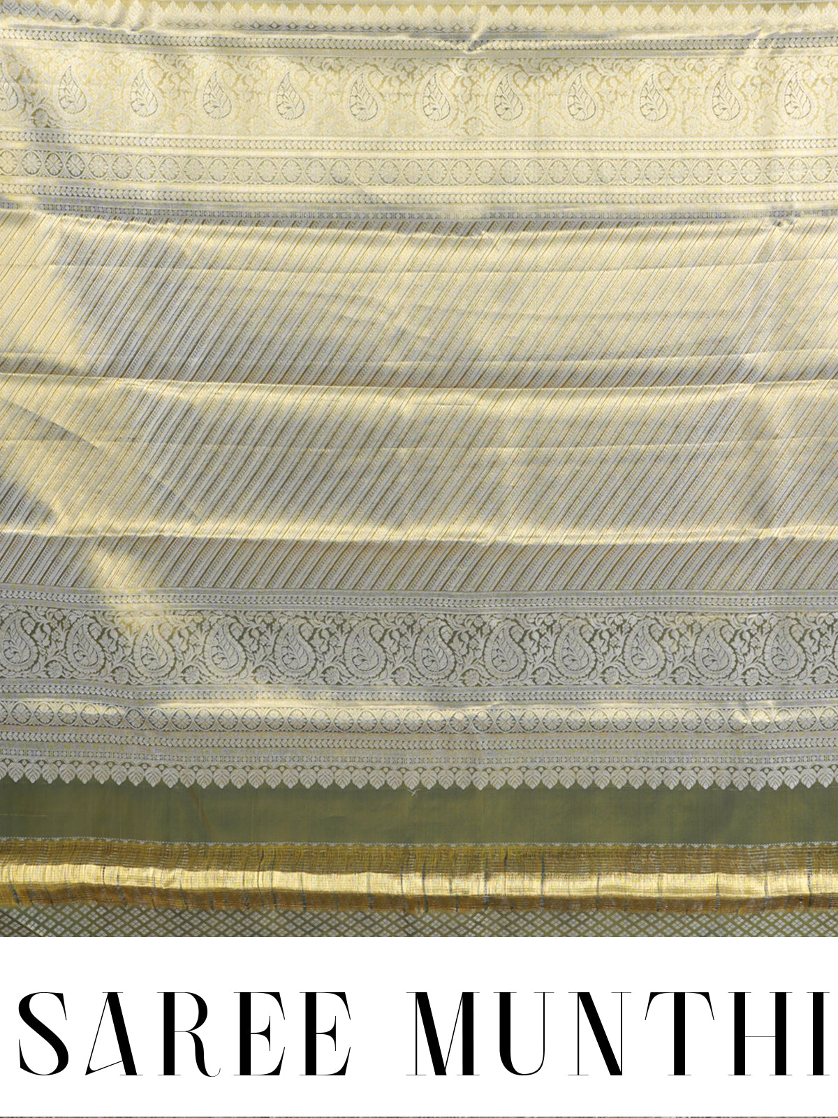 Golden Zari and Emerald Green Kanchipuram Pure Mix Saree