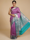 Lavender Orchid and Seafoam Green Kanchipuram Pure Mix Saree
