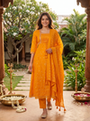 Mustard Yellow Dupatta Ready Made Anarkali Kurti Set