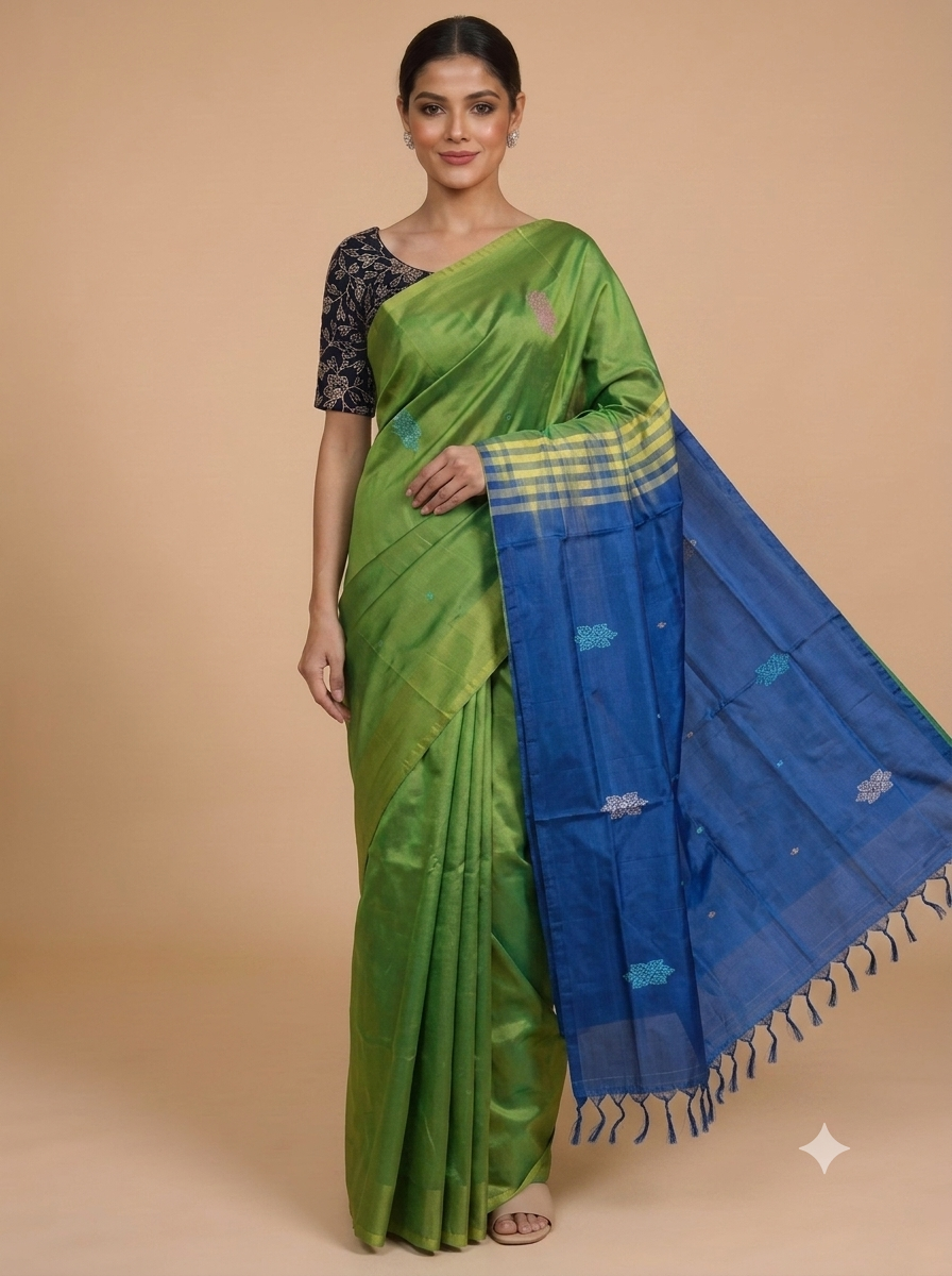 Green and Blue Banana Silk Sarees