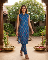 Royal Blue Co-ord Set with A-Line Cut
