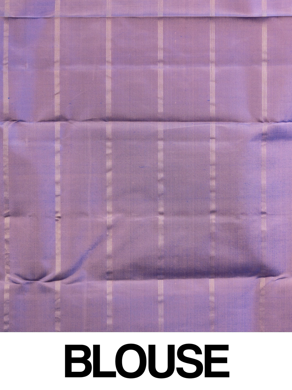 Peacock blue pure Kanchipuram silk saree with gold zari checks and contrast lavender zari border