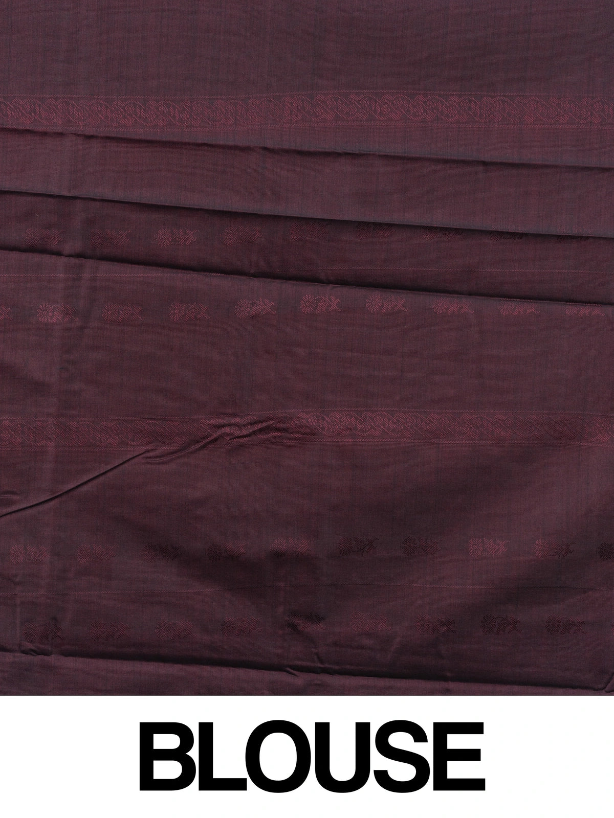 Purple semi silk saree with contrast wine border and copper-gold zari pallu