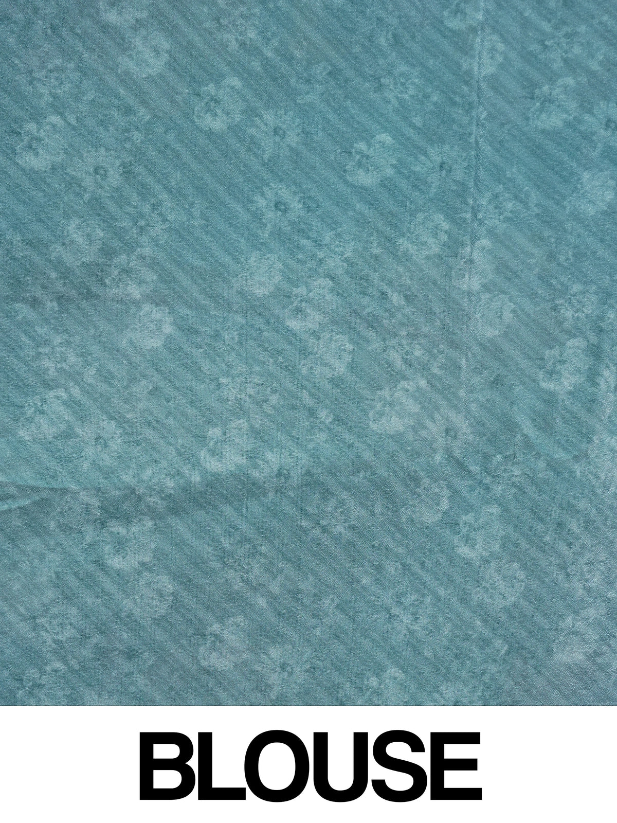 Teal blue floral printed designer art silk saree with gold zari border