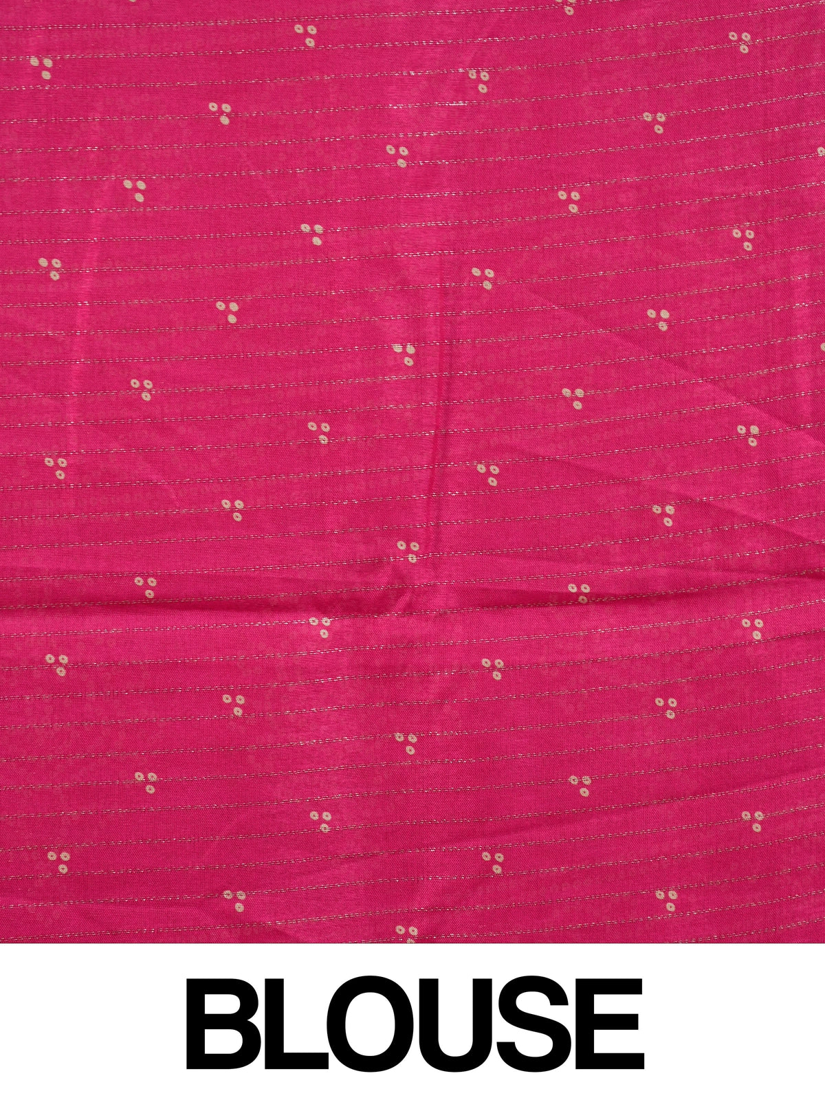 Pink Dola silk saree with cream bandhani-style print and contrast zari diamond border