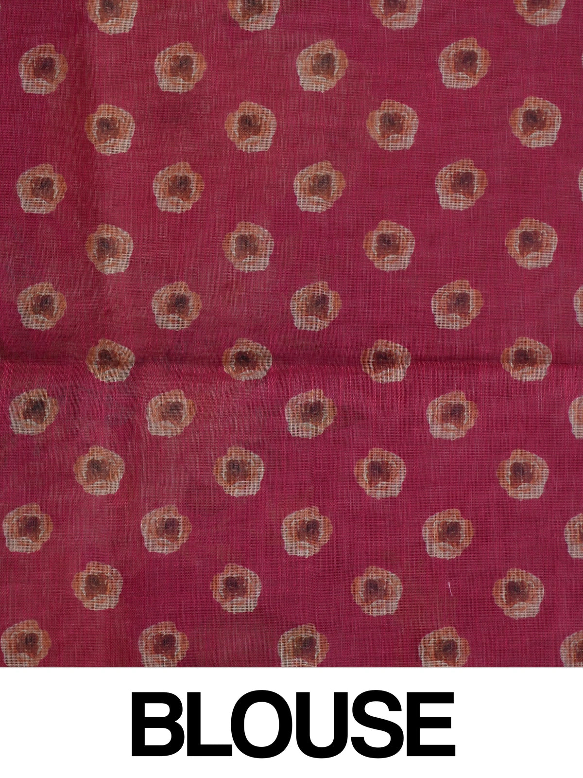Pink floral linen cotton saree with watercolour floral pallu and silver zari border