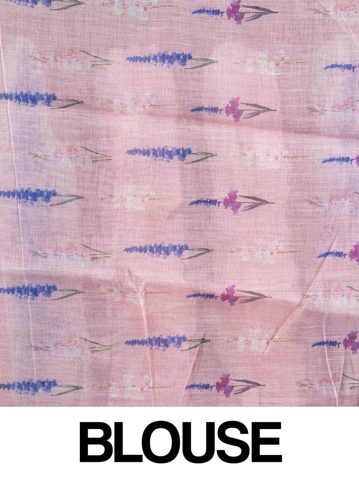 Mauve brown linen cotton saree with watercolour floral pallu and gold zari border
