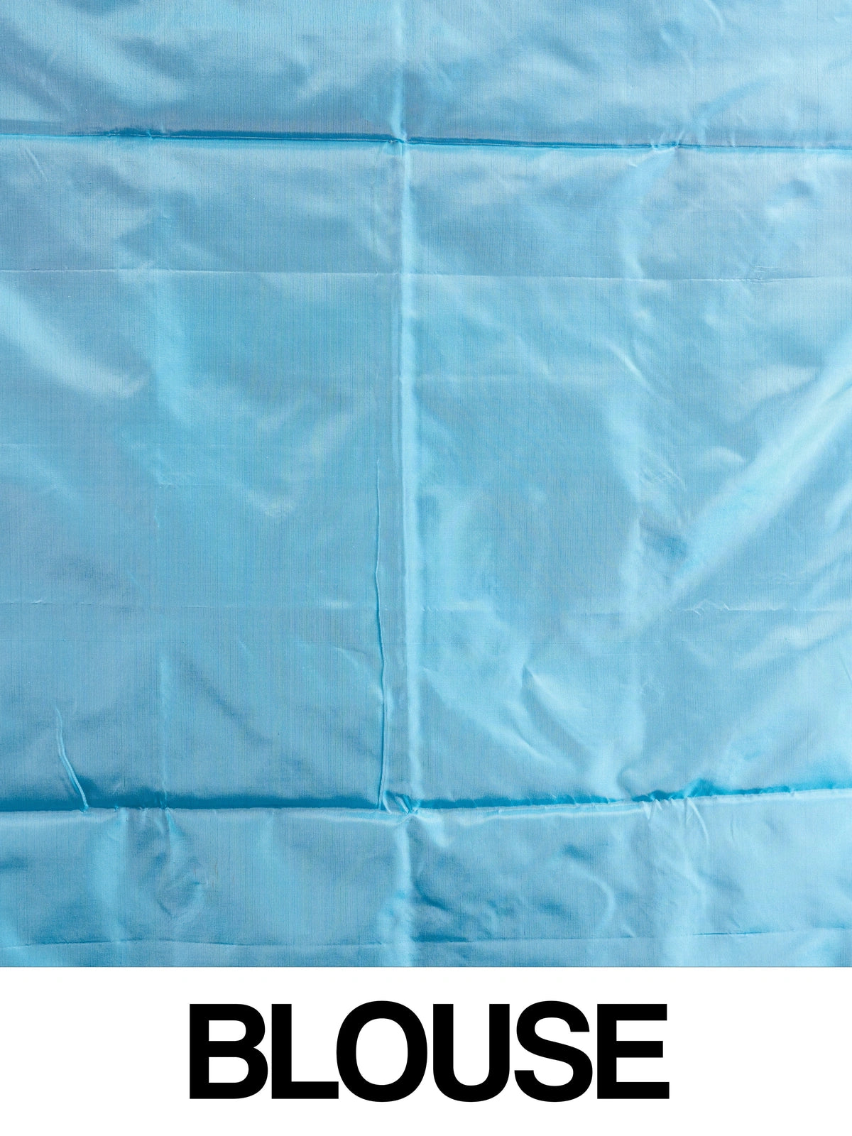 Royal blue Banana silk saree with contrast sky blue pallu and gold zari border