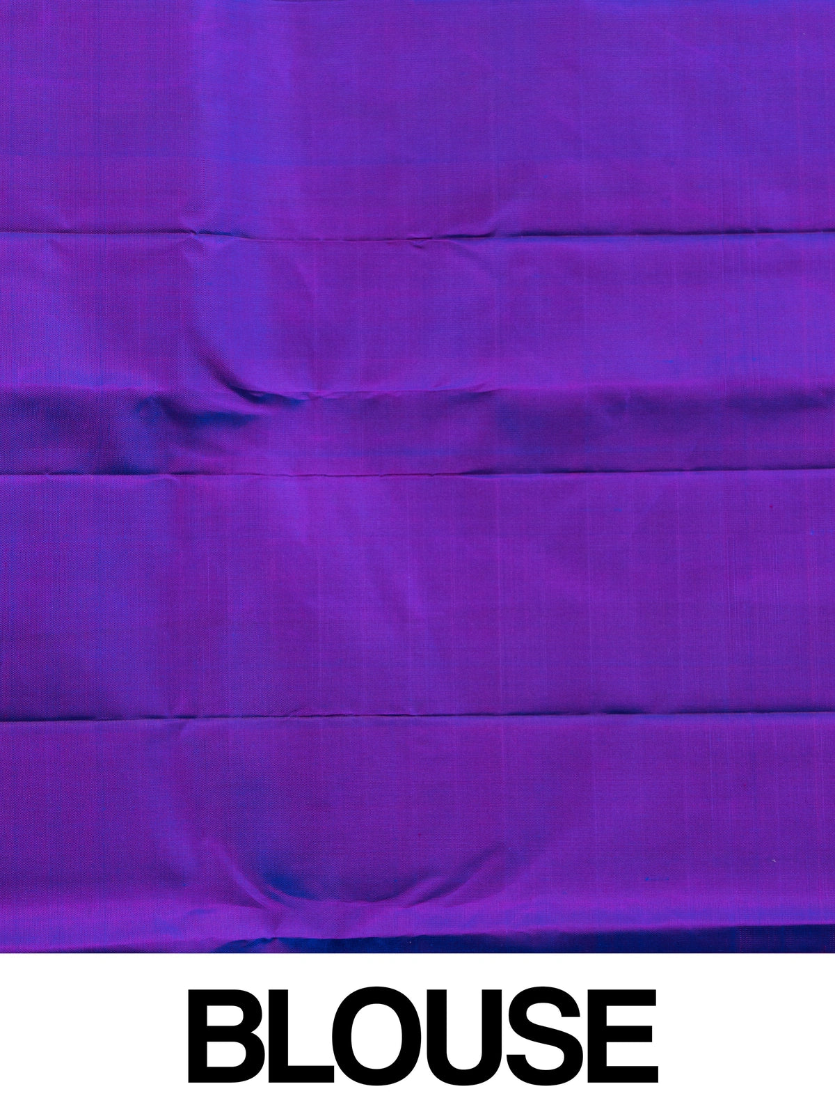 Peacock blue pure Kanchipuram silk saree with contrast purple gold zari border and brocade pallu