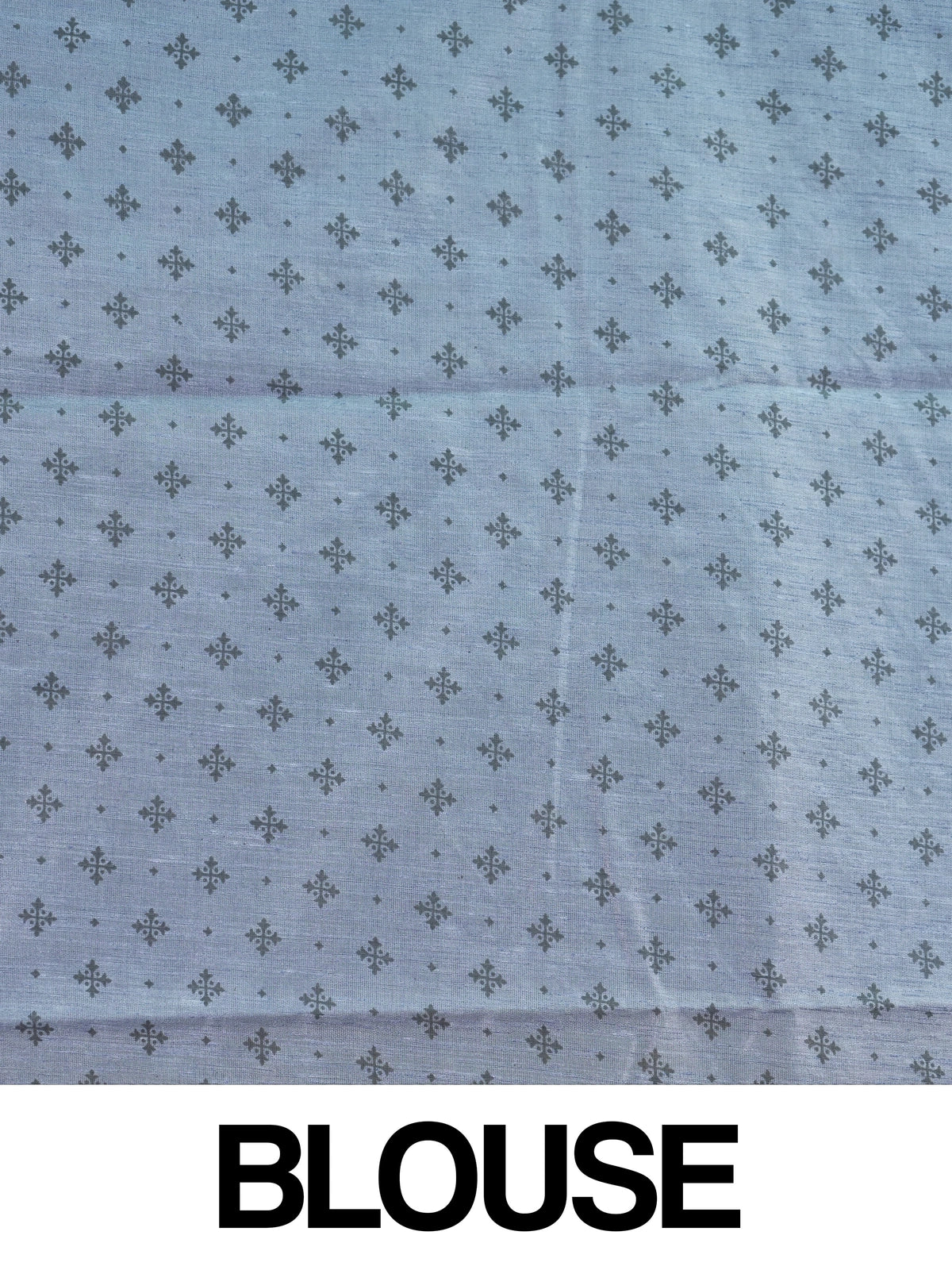Grey semi tussar saree with crosshatch weave and gold zari border