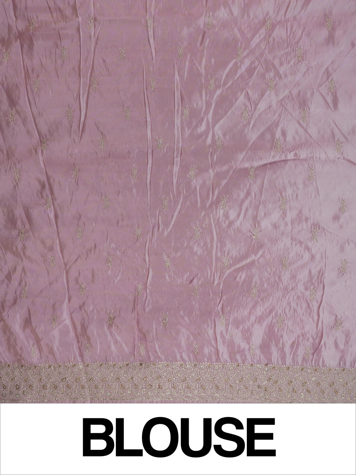 Dusty pink designer saree with all-over silver floral and paisley embroidery and an ornate border
