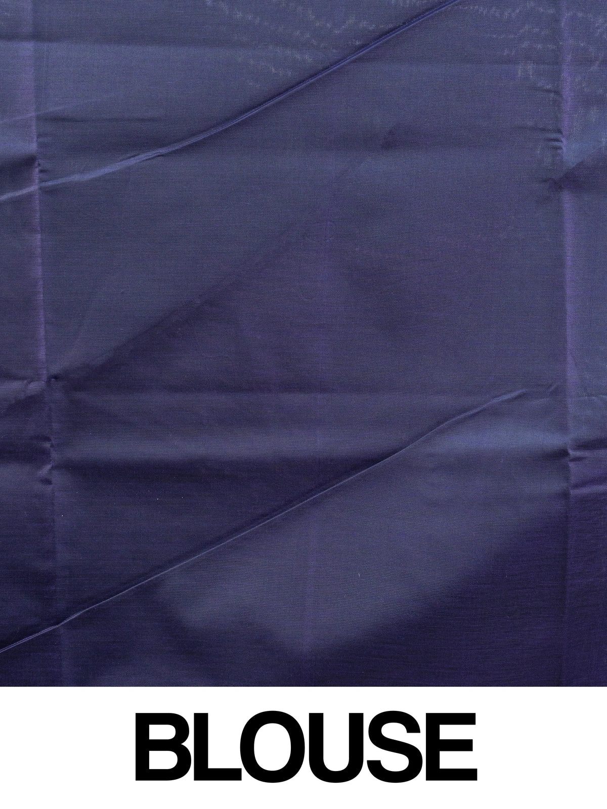 Navy blue Kanchipuram fancy silk saree with peacock blue contrast border and silver zari floral buttas