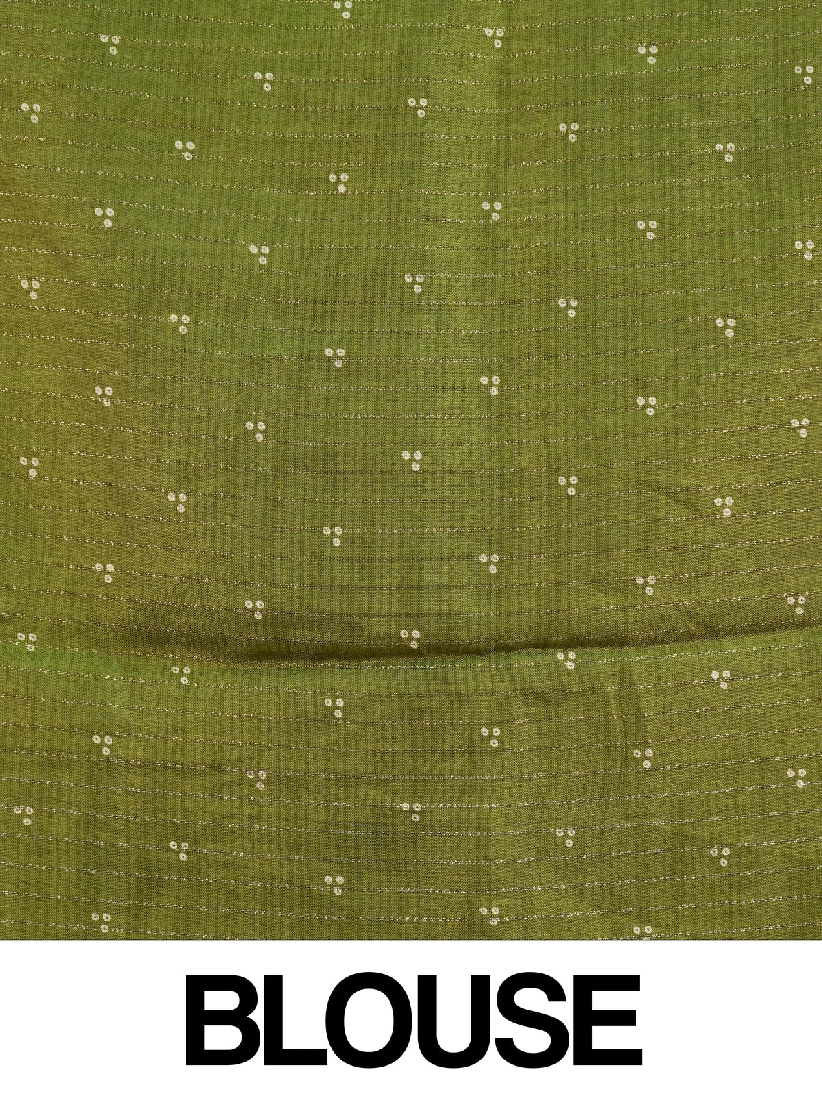 Mehndi green bandhani-print designer saree with gold zari border and matching green blouse