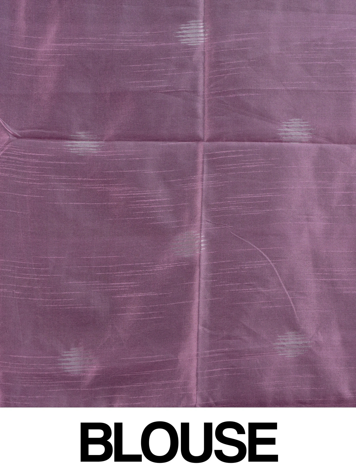 Mauve semi tussar saree with silver zari streaks and temple motif border
