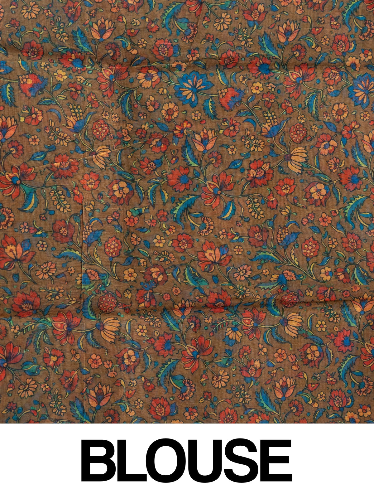 Royal blue and cream shibori Linen Cotton saree with gold zari border and Kalamkari floral pallu