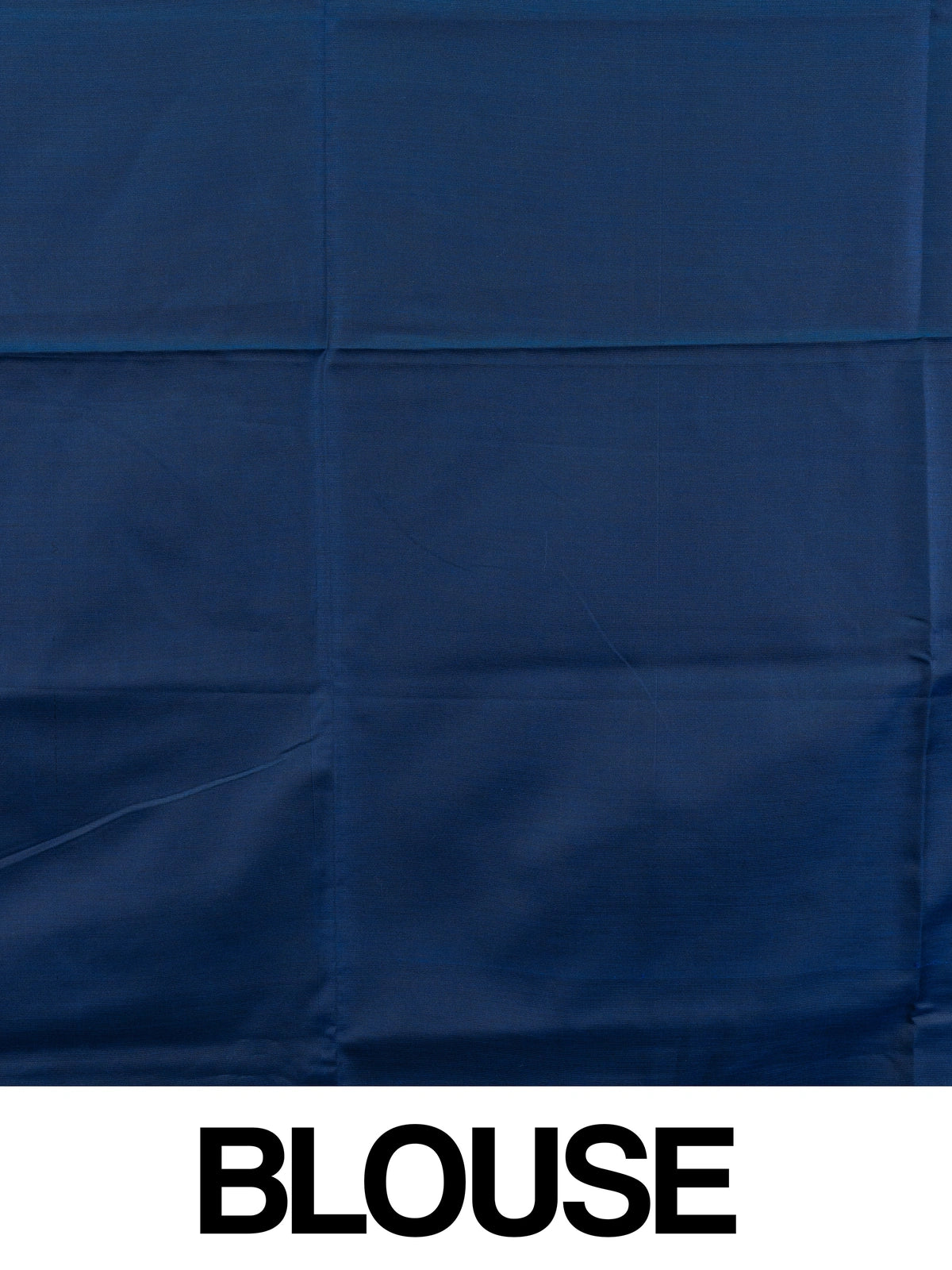 Navy blue Kanchipuram Fancy Silk saree with silver zari buttas and contrast light-blue border