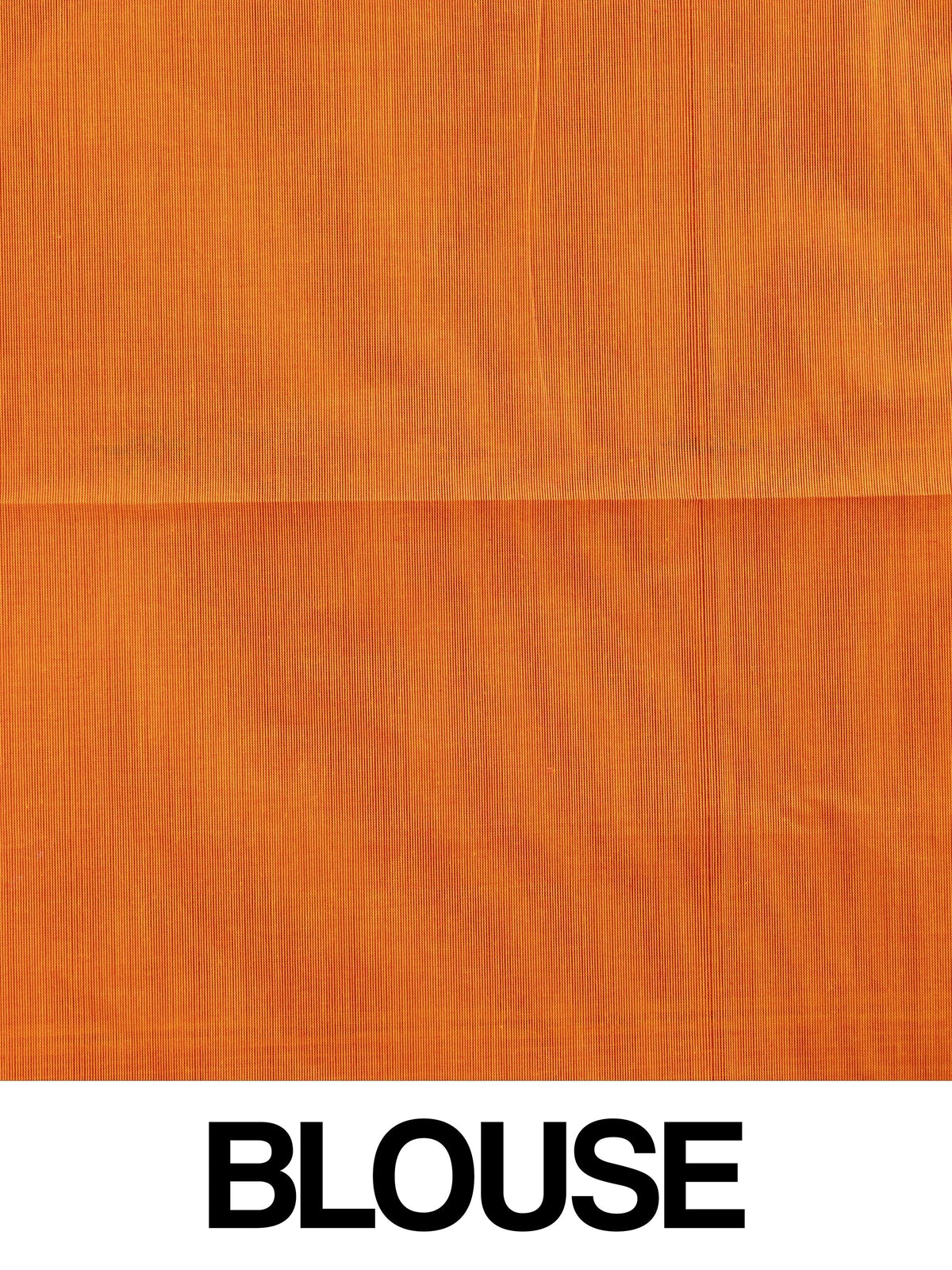 Orange Chettinad cotton saree with contrast green and gold zari border and woven buttas