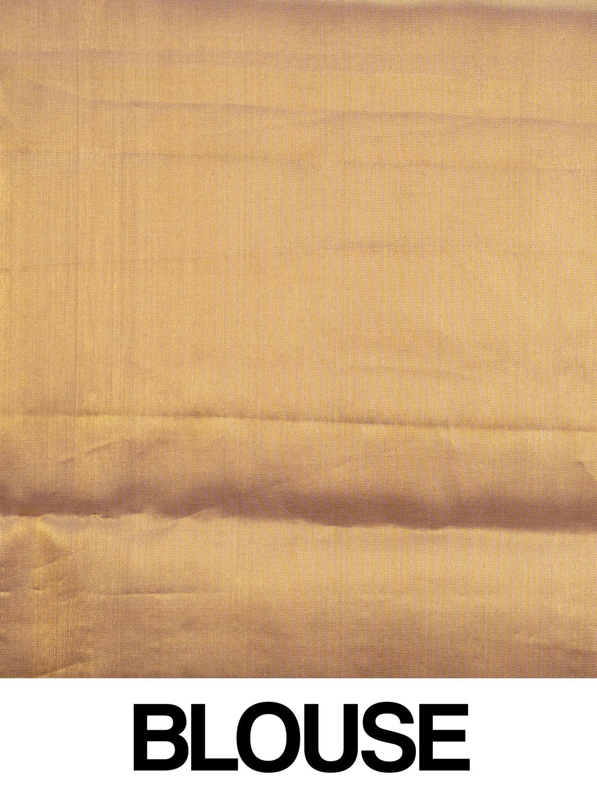 Gold and cream pure Kanchipuram silk saree with diagonal gold zari stripes and an ornate floral zari border