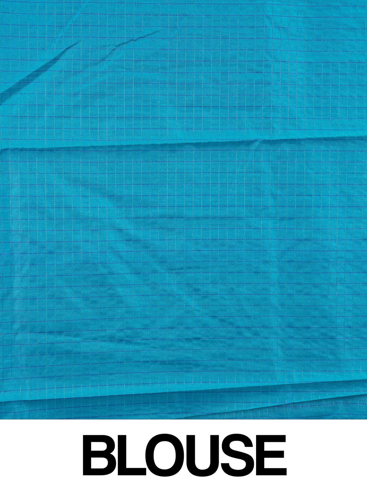 Royal blue Dola silk saree with turquoise contrast zari border and buti motifs