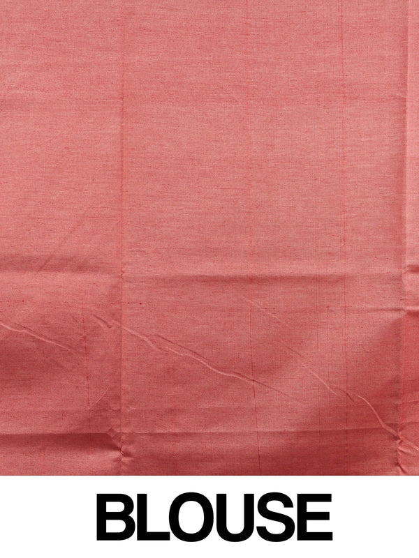 Rust brown Kanchipuram Fancy Silk saree with woven paisley motifs and jaal pallu
