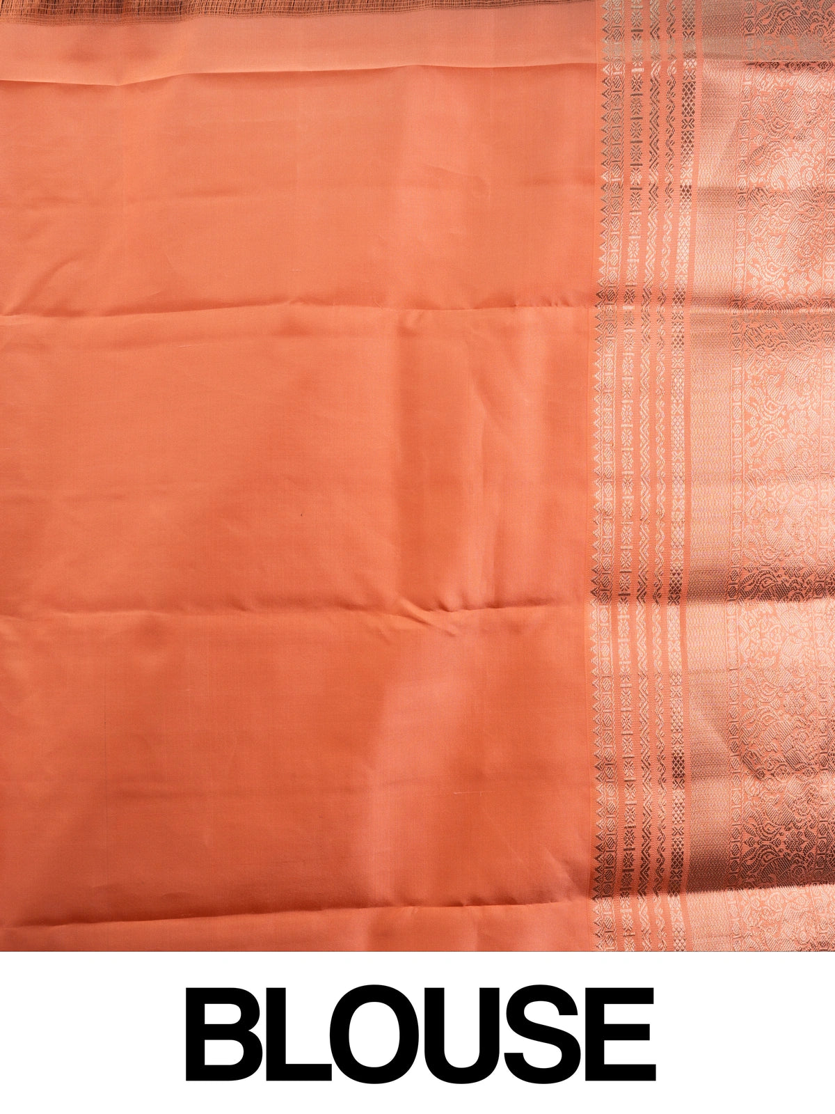 Teal Pure Kanchipuram Silk saree with copper contrast zari border and gold buttas