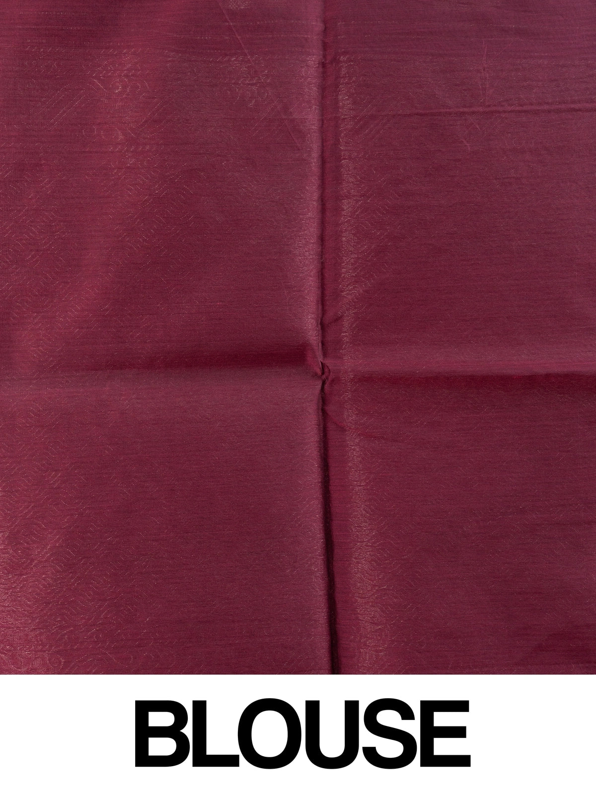 Maroon silk cotton saree with silver zari stripes, leaf motifs and woven scroll border