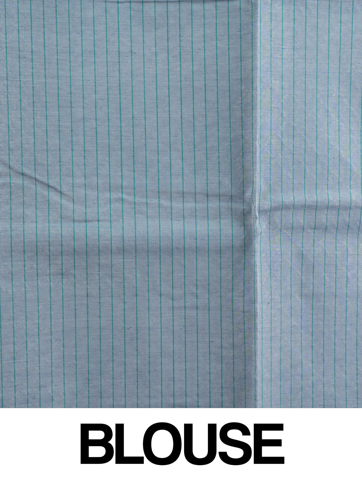 Aqua blue silk cotton saree with silver zari buttas and contrast grey-blue zari border