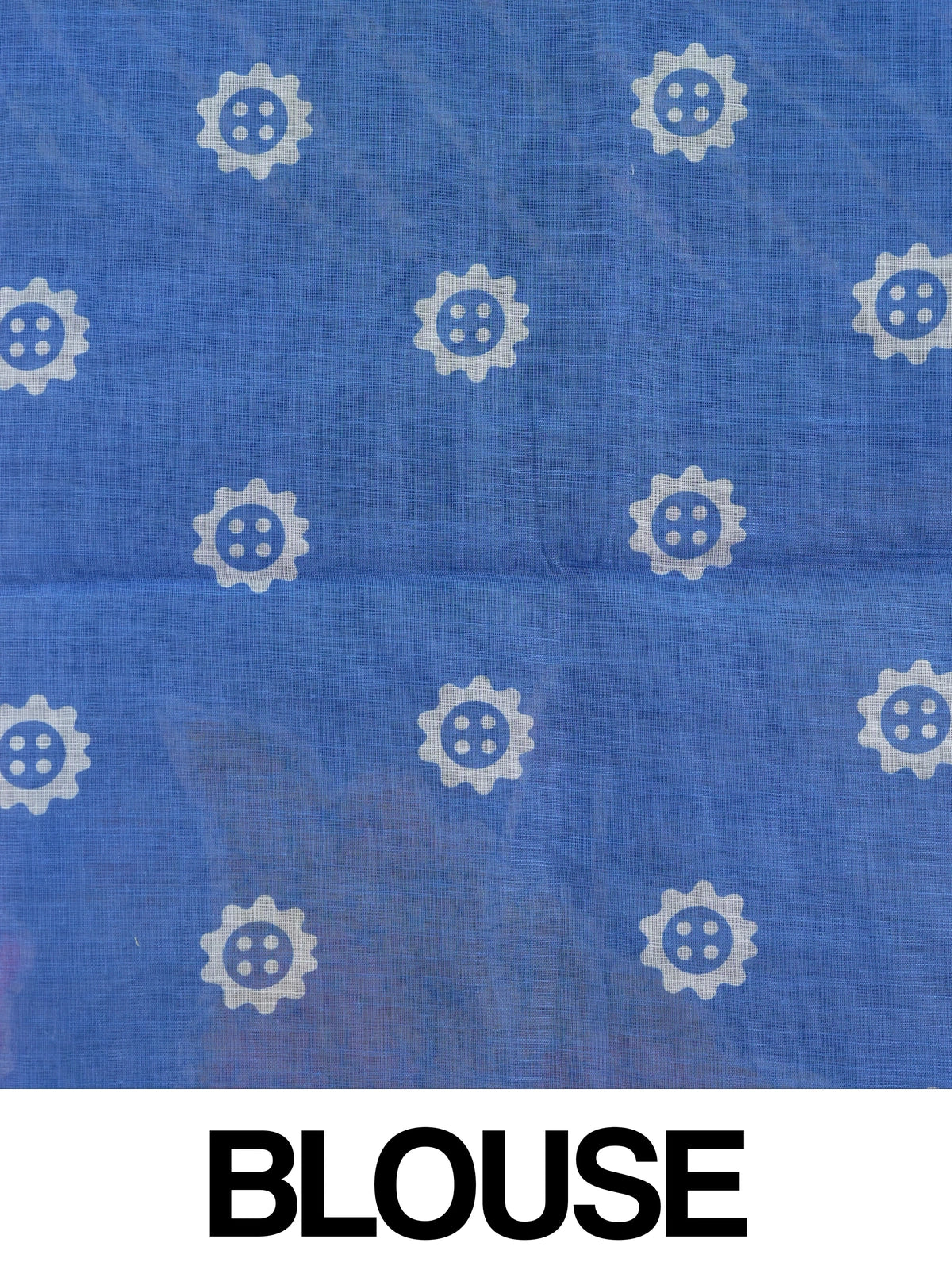 Blue and white leheriya batik linen cotton saree with golden zari border and floral pallu