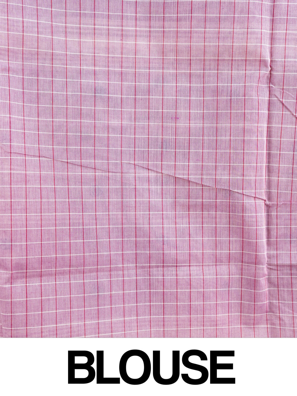 Lilac pink Chettinad cotton saree with red gold zari temple border and blue buttas